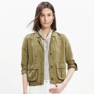 Madewell League Cargo Linen Blend Jacket Size Small